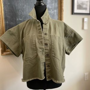 Women's Banana Republic twill shirt sleeve button up jacket. Size small.